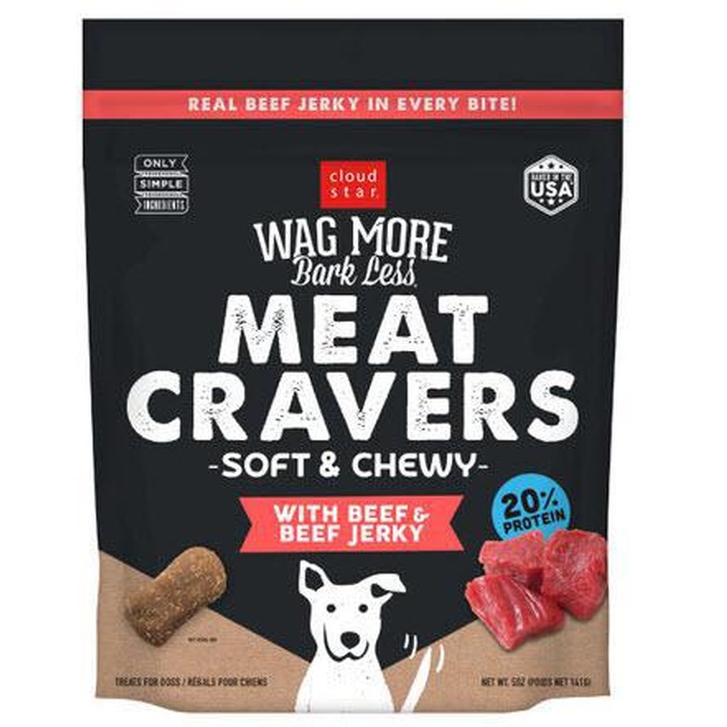 Wag More Bark Less Dog Treat Meat Cravers Soft Chewy Beef 5 oz