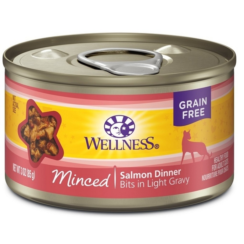 Wellness Grain Free Natural Minced Salmon Dinner Wet Canned Cat Food