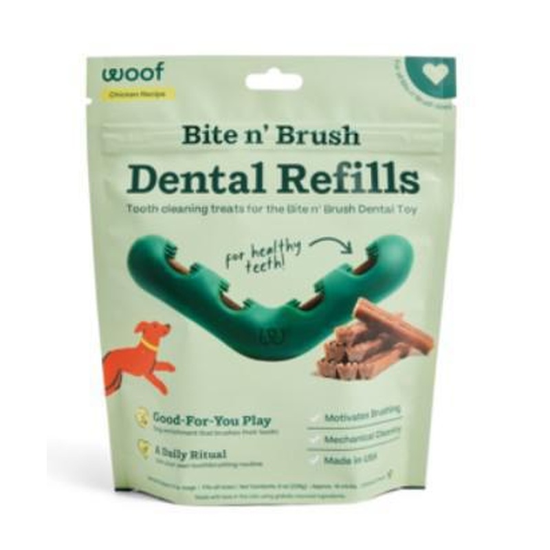 Woof Dog Toy Bite N Brush Dental Refills 18 ct