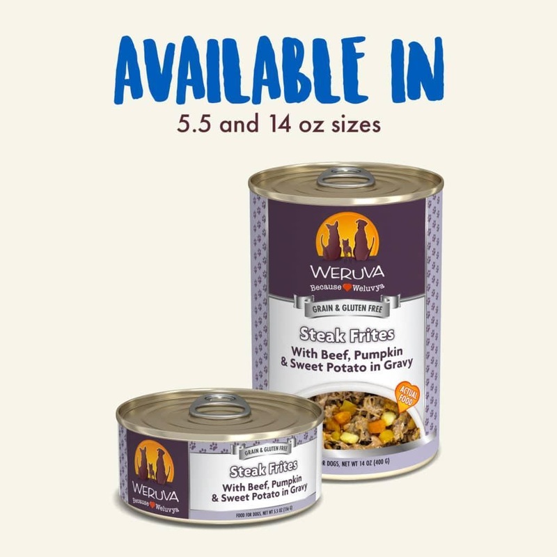 Weruva Dog Can Beef, Pumpkin and sweet potato in gravy - Steak Frites