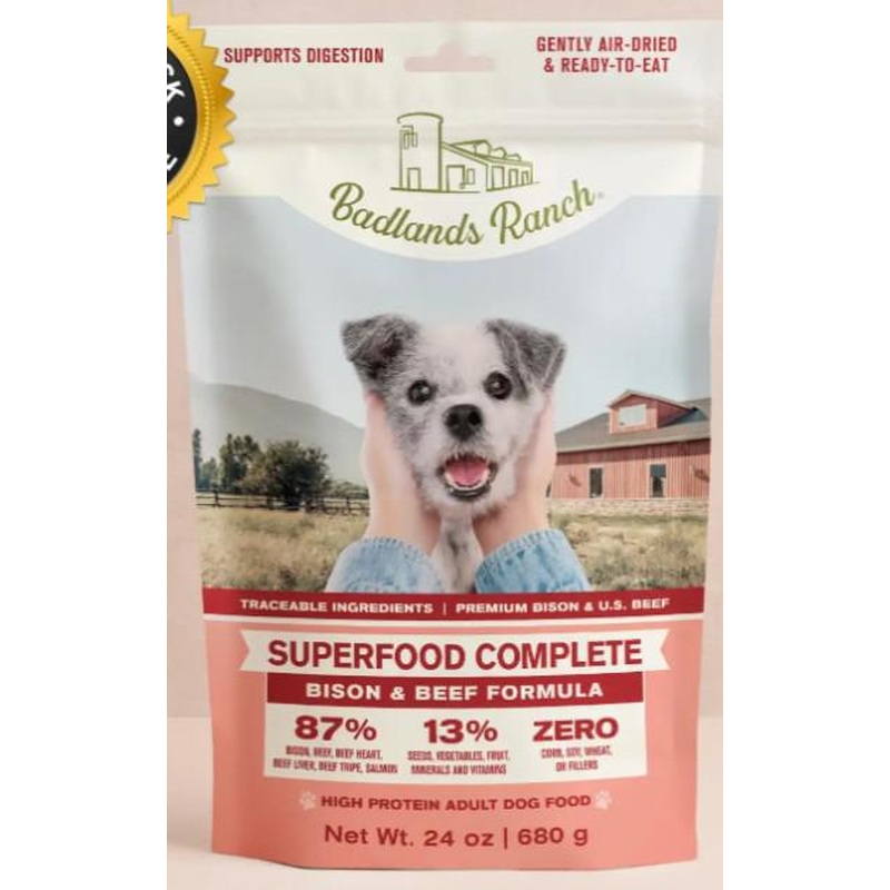 Badlands Ranch Complete Air Dried Superfood Bison & Beef Dog 24 oz
