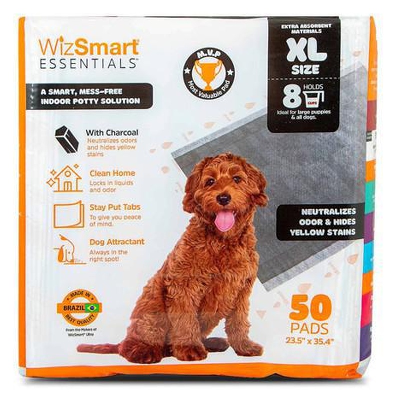 Wizsmart Essentials Dog Pee Pads Large Charcoal 50 Ct