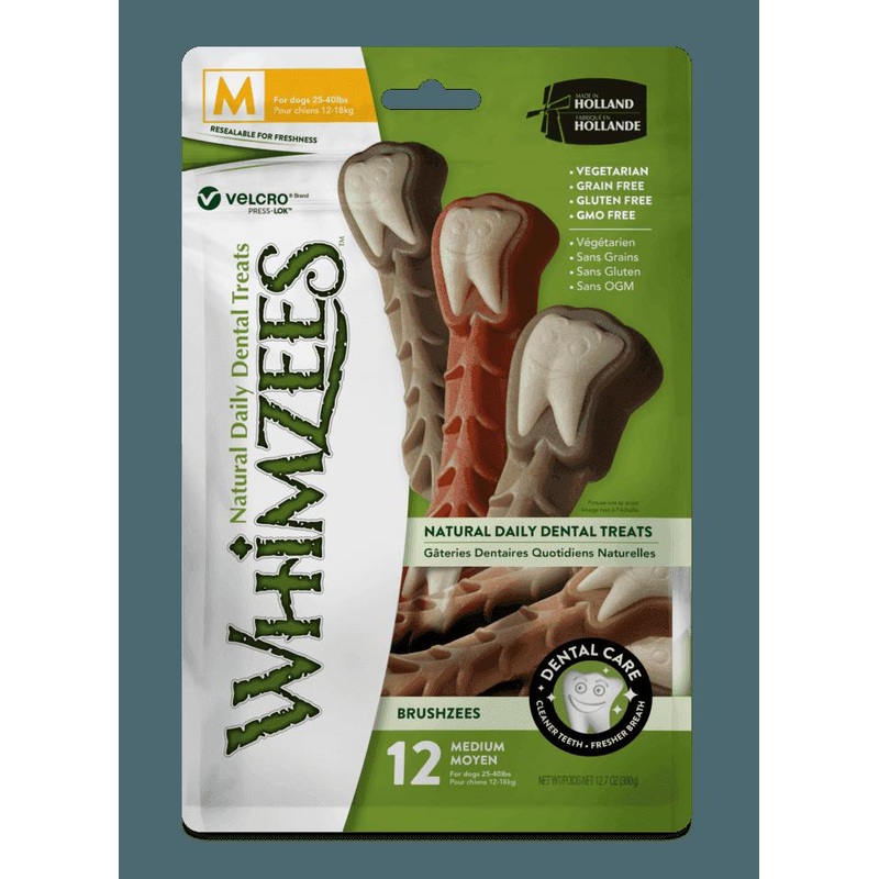 Whimzees Medium Gluten Free Toothbrush Dog Dental Chews 12.7 Oz