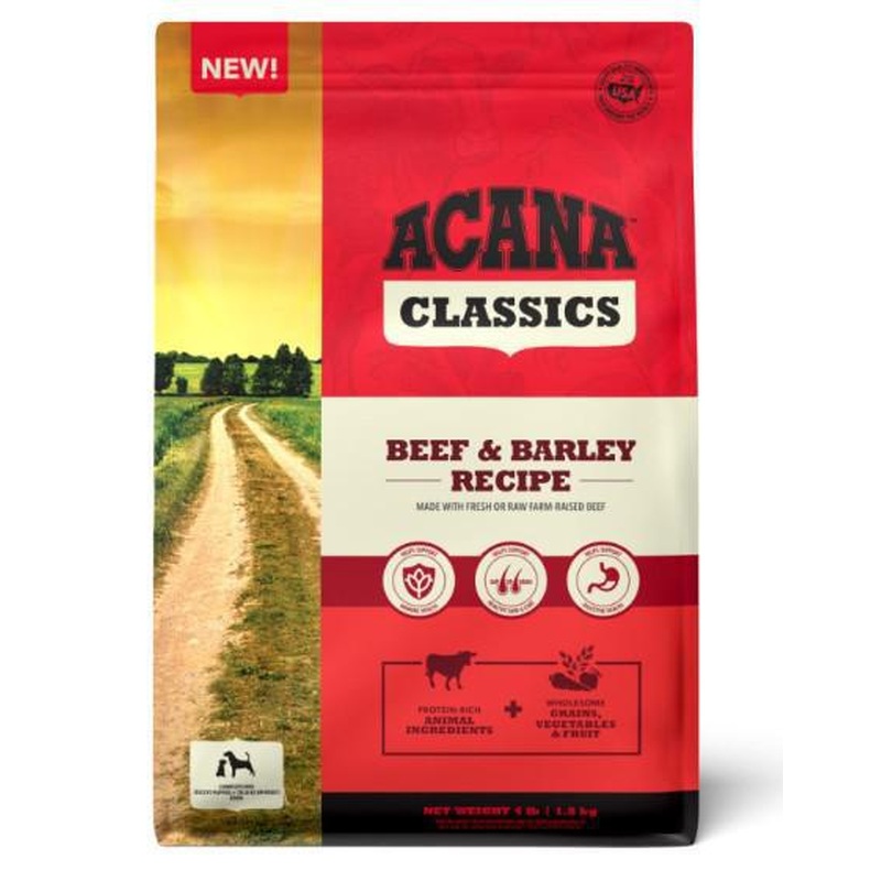 Acana Classics Dry Dog Food Beef & Barley 4#