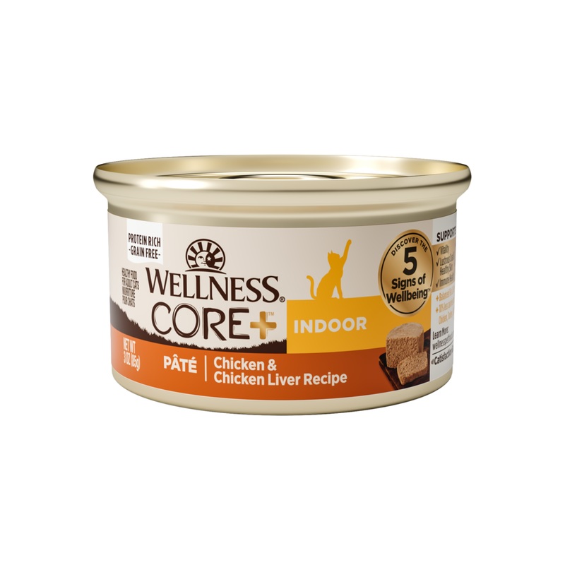 Wellness CORE Natural Grain Free Indoor Chicken and Chicken Liver Smooth Pate Wet Canned Cat Food