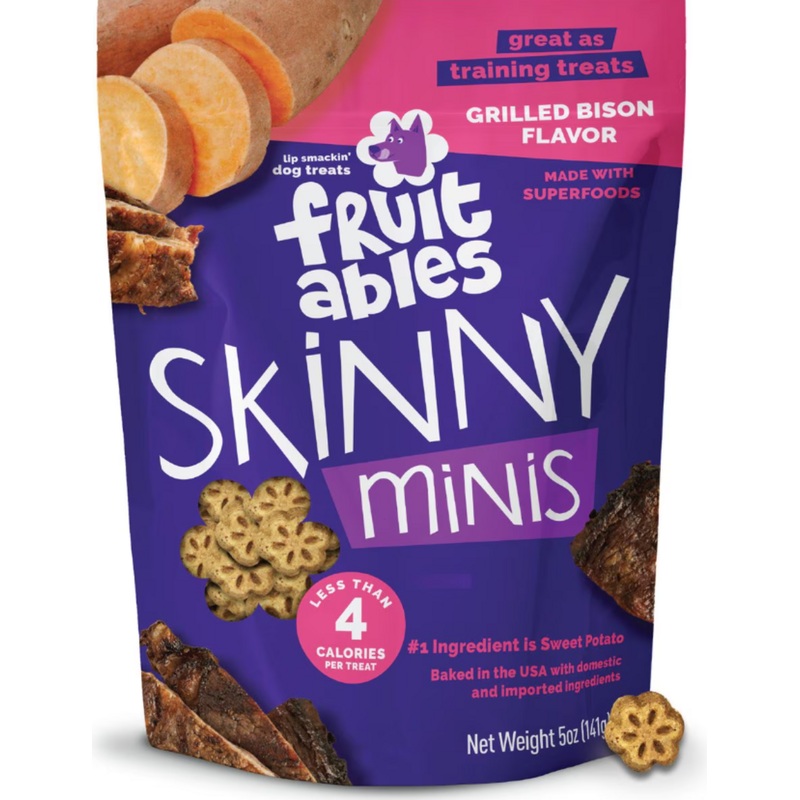 Fruitables Skinny Minis Grilled Bison Flavor Soft & Chewy Dog Treats