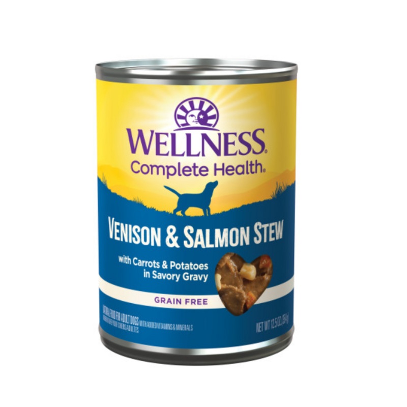 Wellness Grain Free Natural Venison & Salmon Stew with Potato and Carrots Wet Canned Dog Food