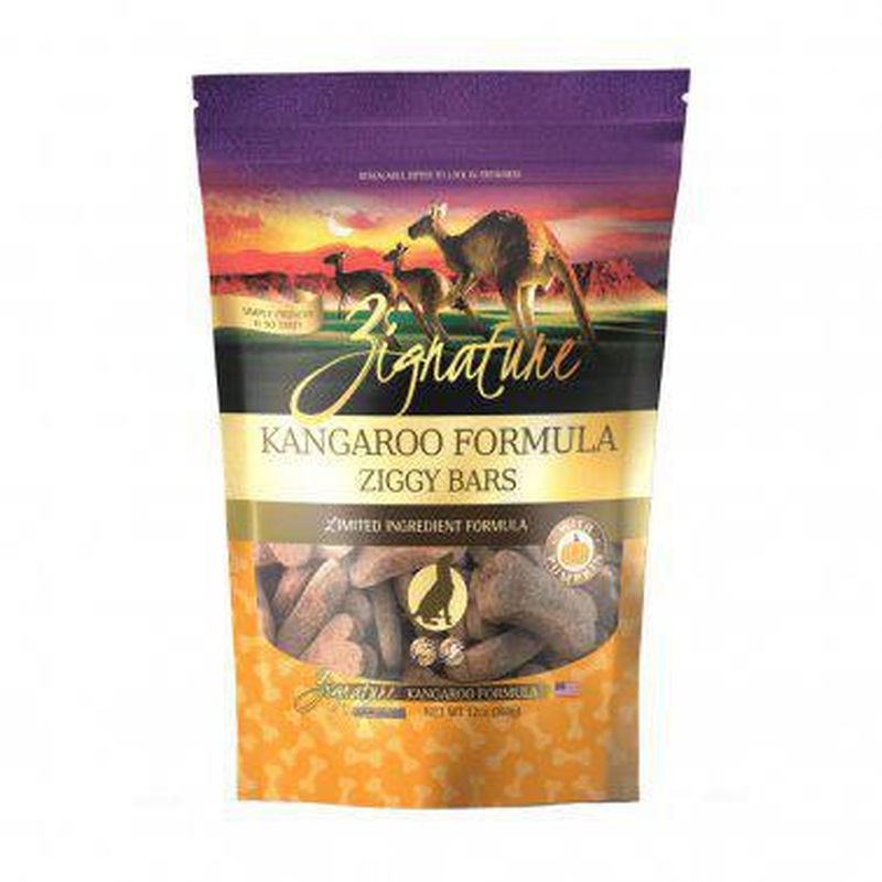 Zignature Dog Treat GF Ziggy Bars Kangaroo 12 oz