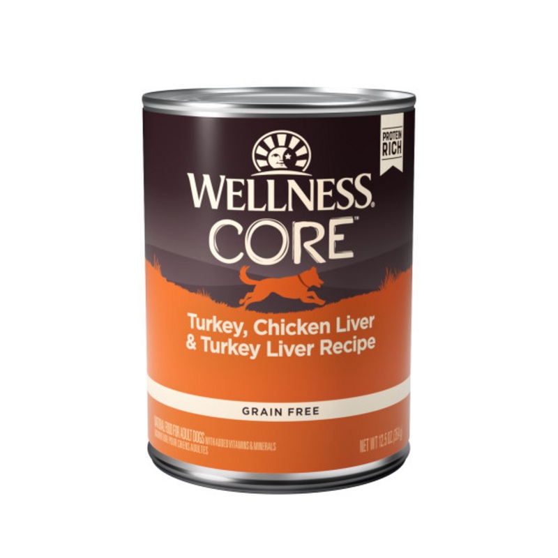 Wellness CORE Grain Free Natural Turkey, Chicken and Turkey Liver Recipe Wet Canned Dog Food