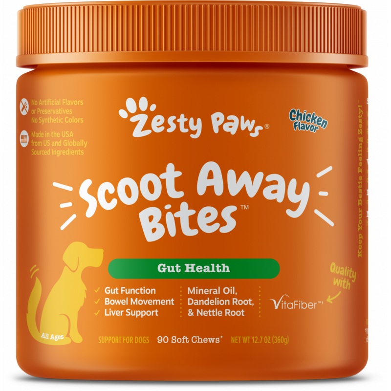 Zesty Paws Anal Gland Health Scoot Away Bites for Digestive & Immune Support Chicken Soft Chews for Dogs