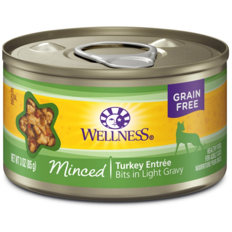 Wellness Grain Free Natural Minced Turkey Entree Wet Canned Cat Food