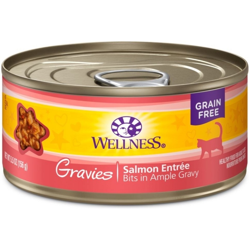 Wellness Natural Grain Free Gravies Salmon Dinner Canned Cat Food