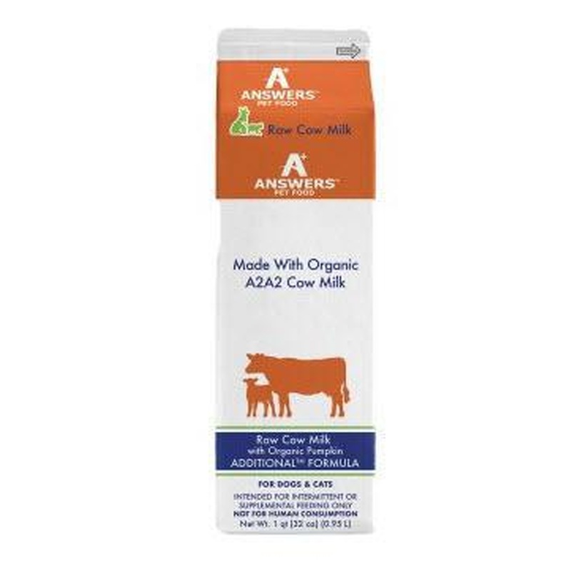 Answers Additional Raw Cow Milk with Organic Pumpkin - Quart