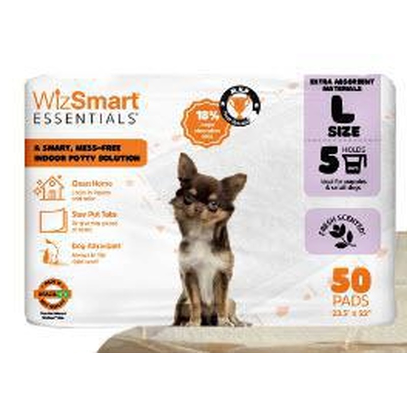Wizsmart Essentials Dog Pee Pads Large Scented 50 Ct