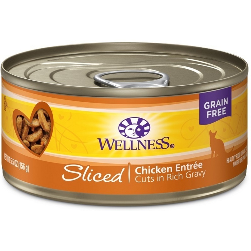 Wellness Grain Free Natural Sliced Chicken Entree Wet Canned Cat Food