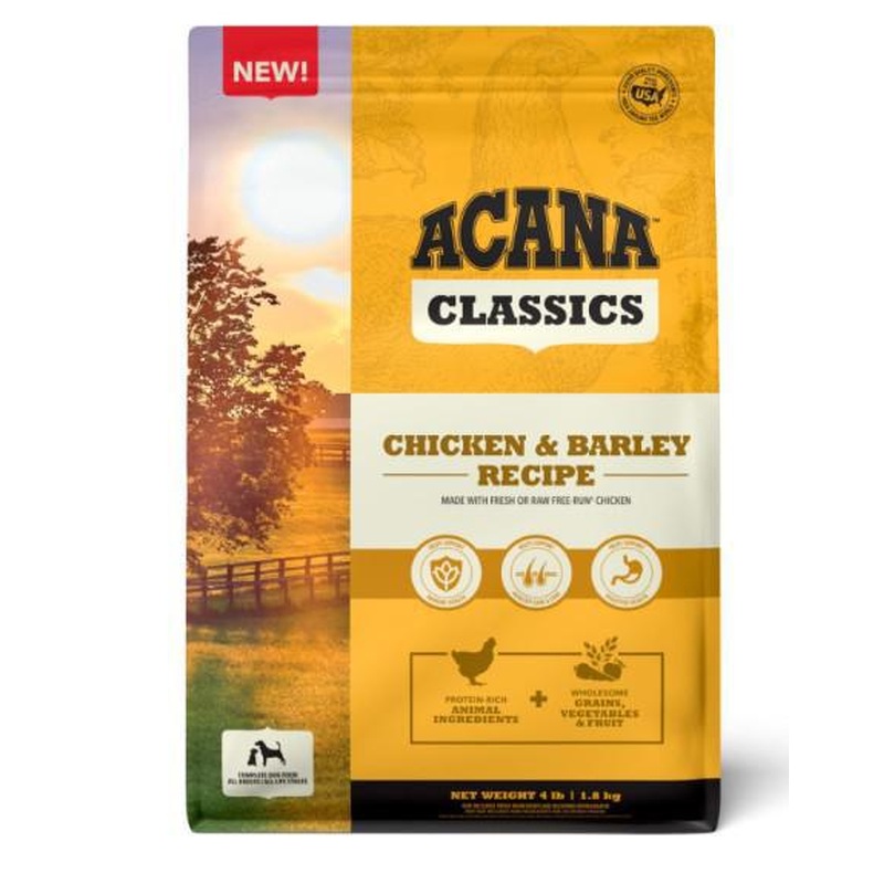 Acana Classics Dry Dog Food Chicken & Barley 4#