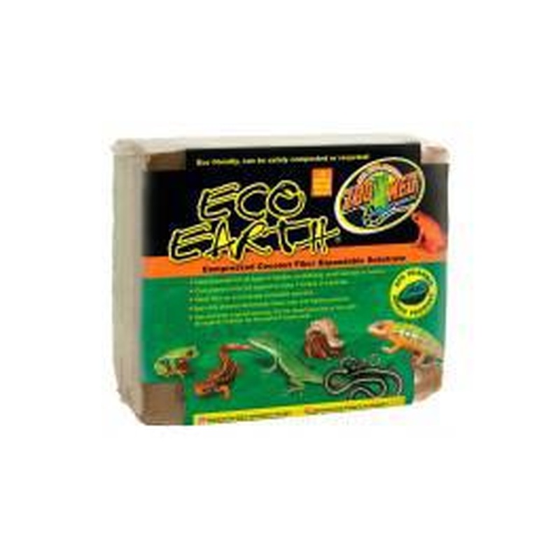 Zoo Med Eco Earth Compressed Coconut Fiber Substrate Brick 3pk